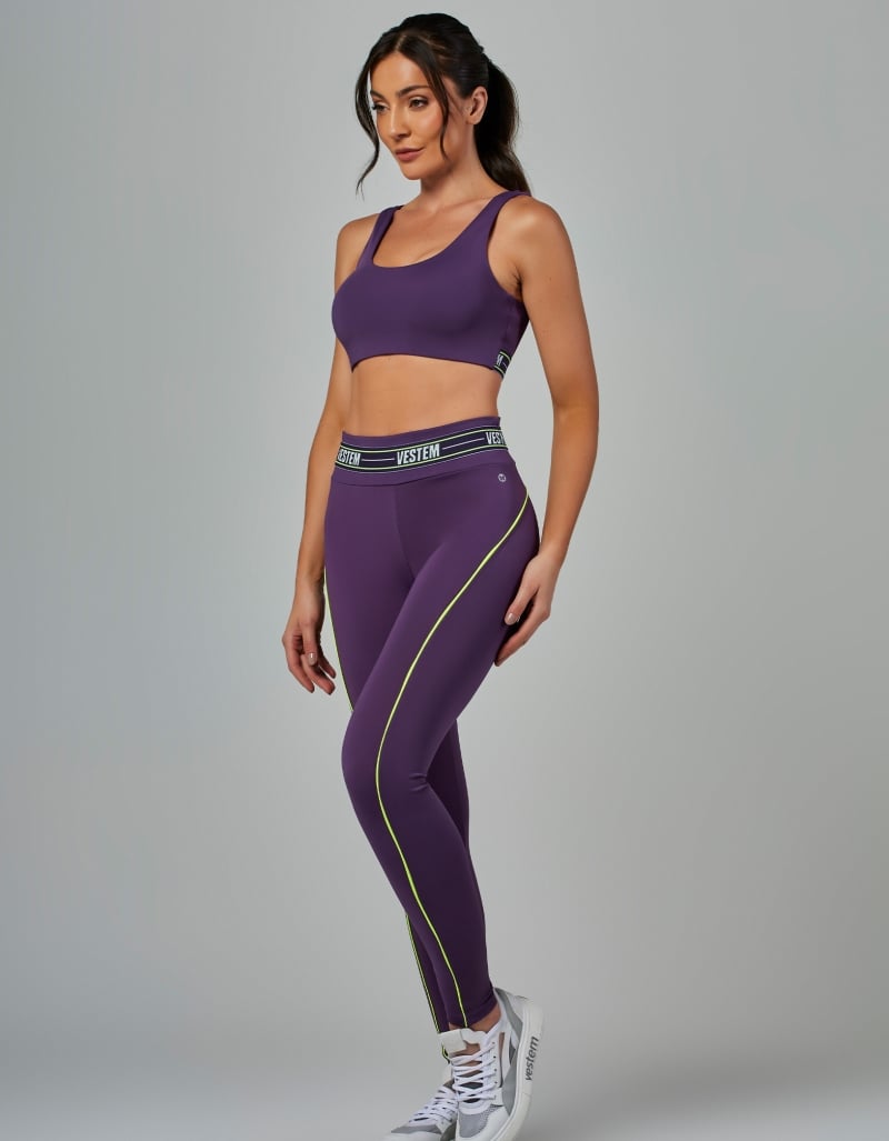 Legging Fusô Elástico Impulse Roxo Ametista Vestem