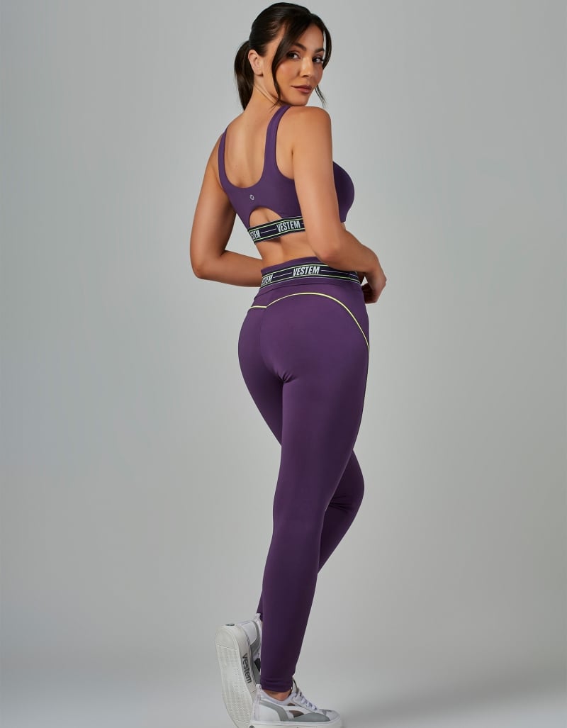 Top Alta Sustentação Elástico Impulse Roxo Ametista Vestem