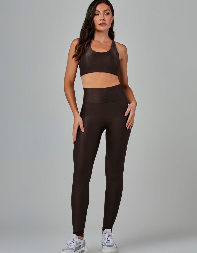 Top Alta Sustentação Shine Marrom Coffee Vestem