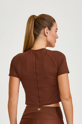 Cropped Nt Raglan Marrom Capuccino Caju Brasil