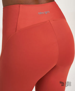 Legging Tule Refletivos Laranja Queimado Alto Giro